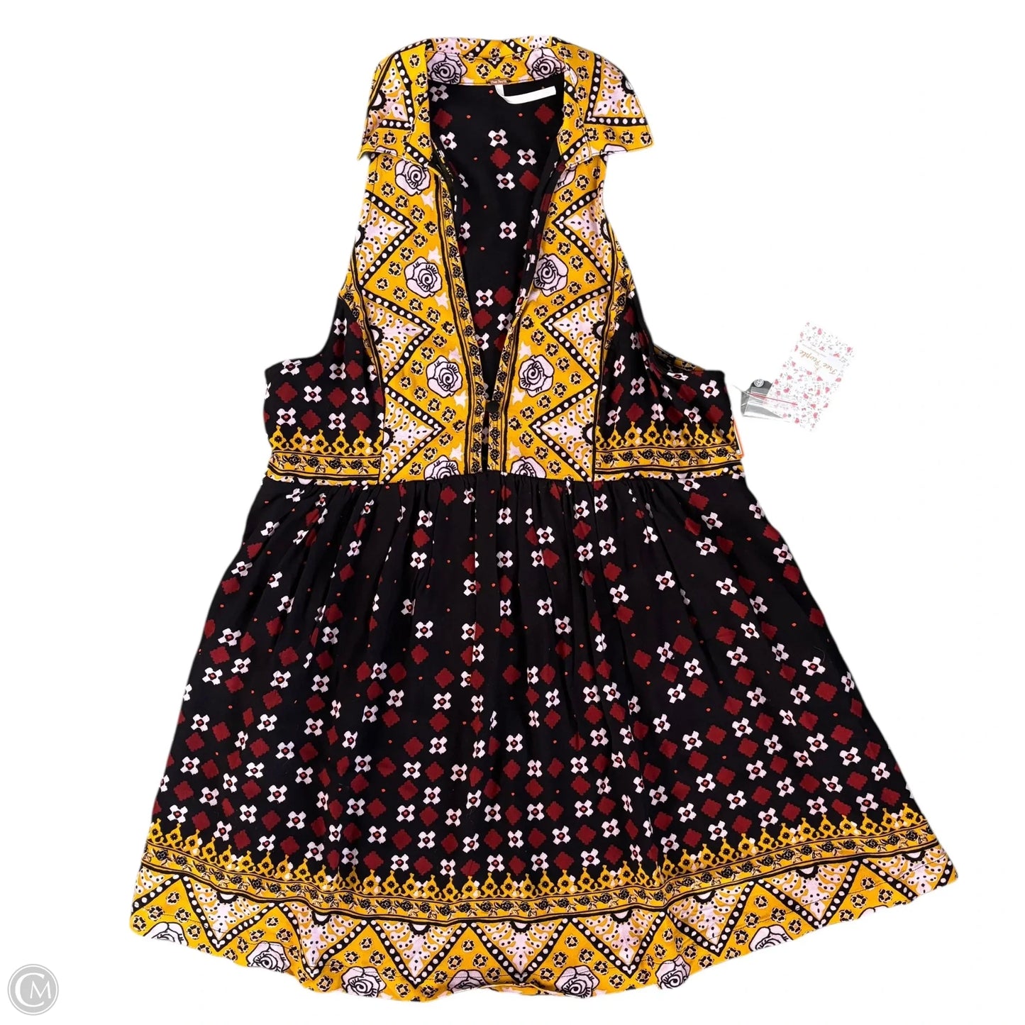 Dress Casual Short By Free People In Black & Yellow, Size: Xs