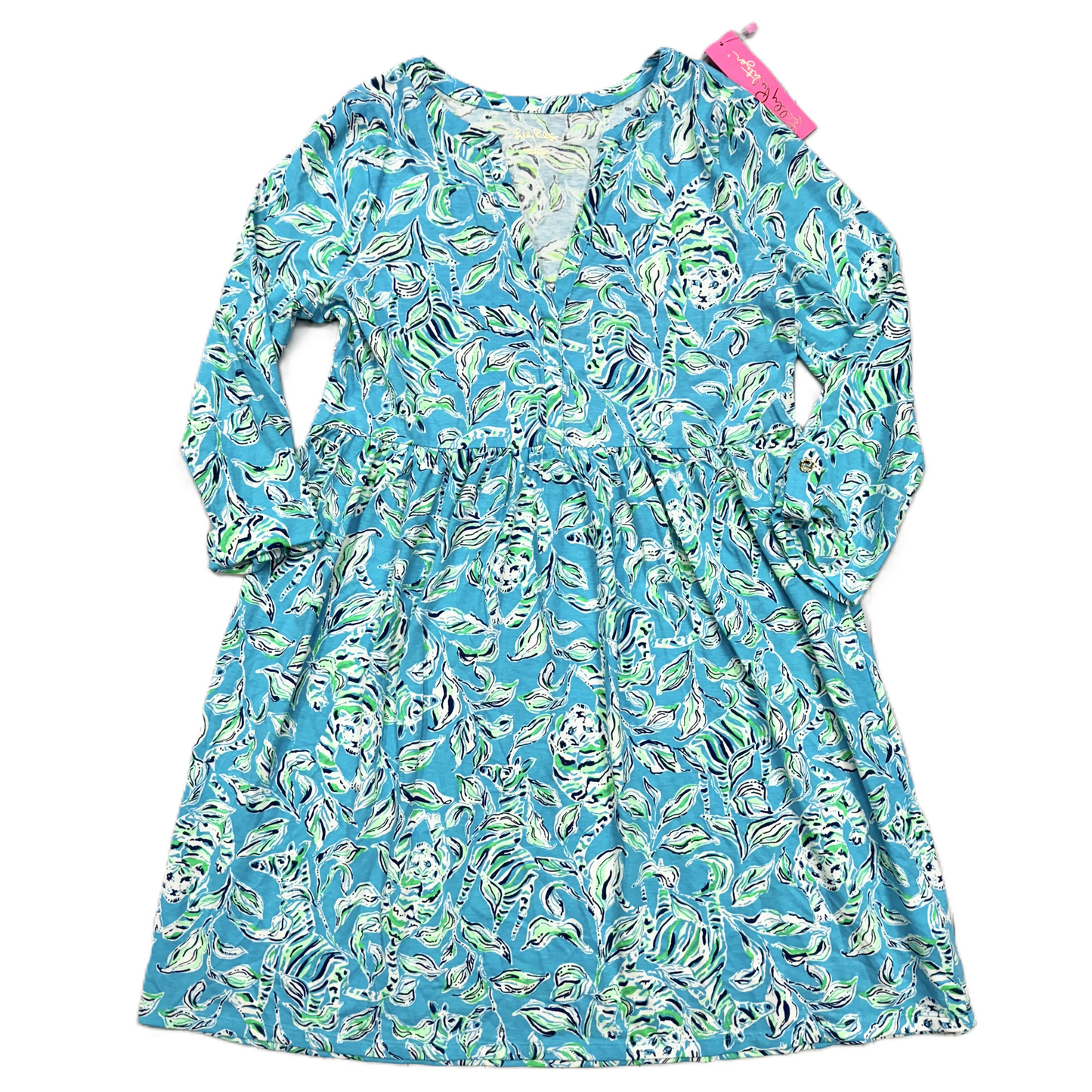 Dress Designer By Lilly Pulitzer In Blue & Green, Size: M