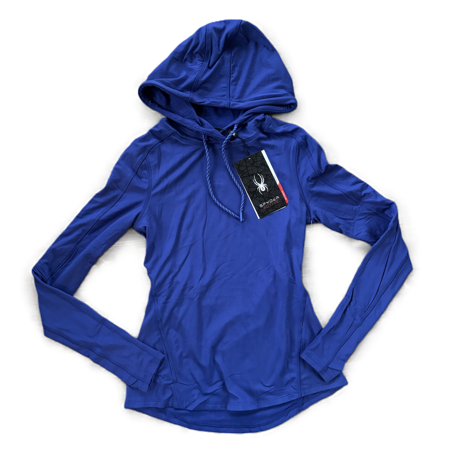 Athletic Top Long Sleeve Hoodie By Spyder In Blue, Size: S