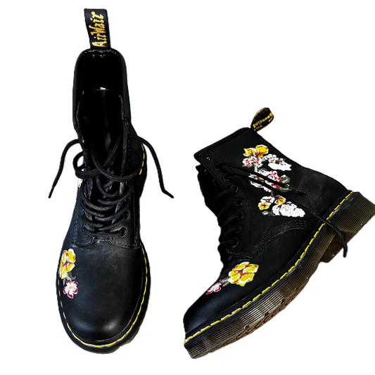 Boots Leather By Dr Martens In Floral Print, Size: 7
