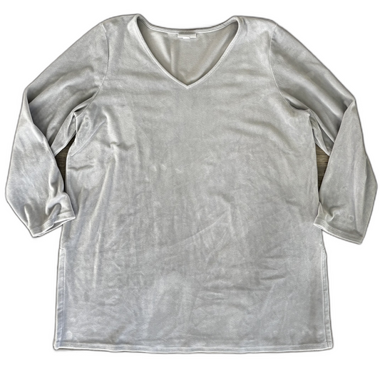 Top Long Sleeve By Pure Jill In Grey, Size: Xl