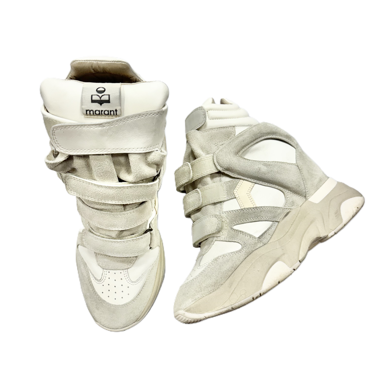 Shoes Designer By Isabel Marant In Grey & White, Size: 8.5