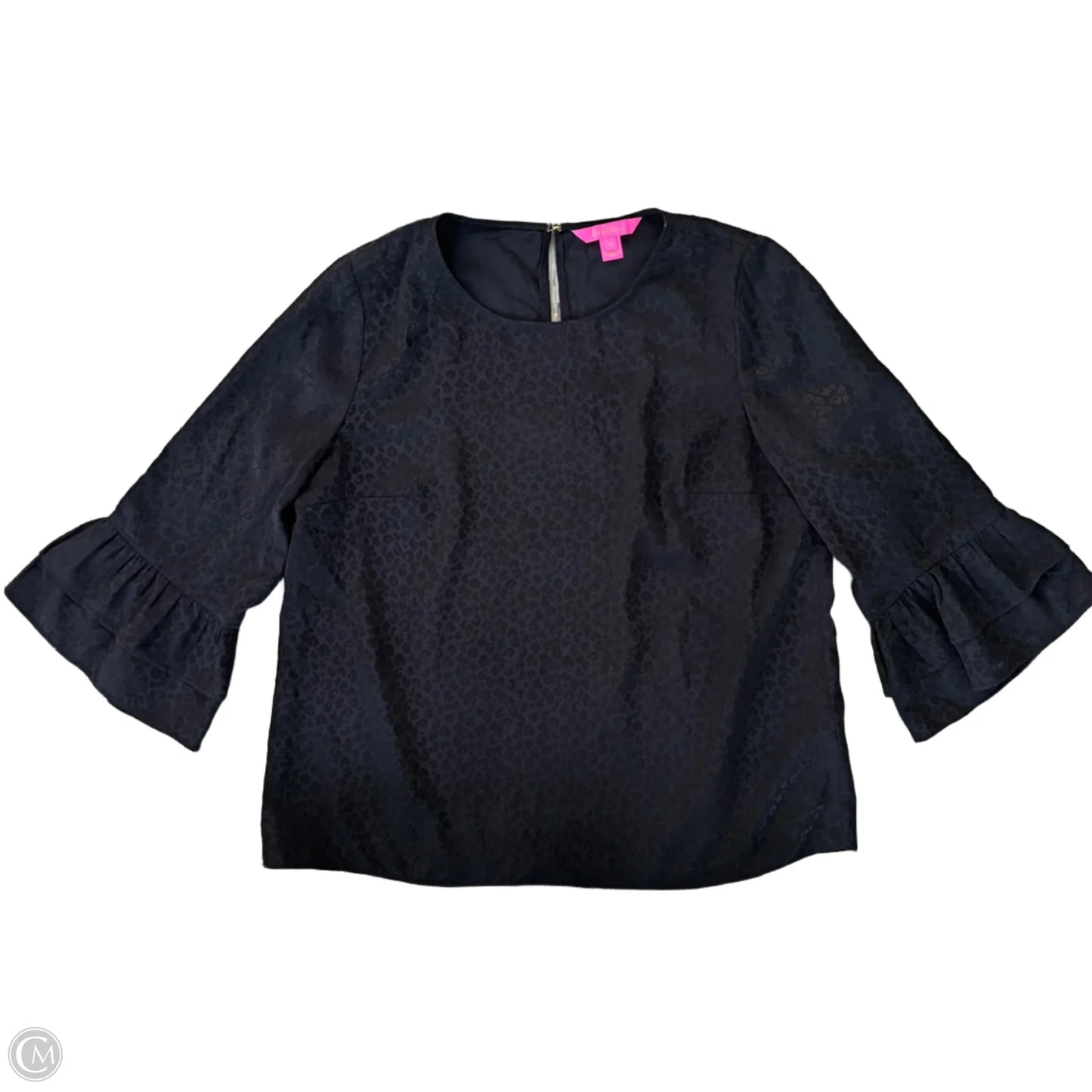 Top 3/4 Sleeve Designer By Lilly Pulitzer In Black, Size: M