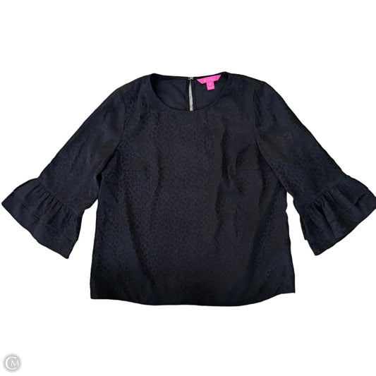 Top 3/4 Sleeve Designer By Lilly Pulitzer In Black, Size: M
