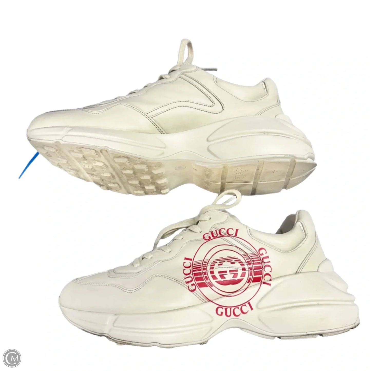 Shoes Luxury Designer By Gucci In White, Size: 11.5