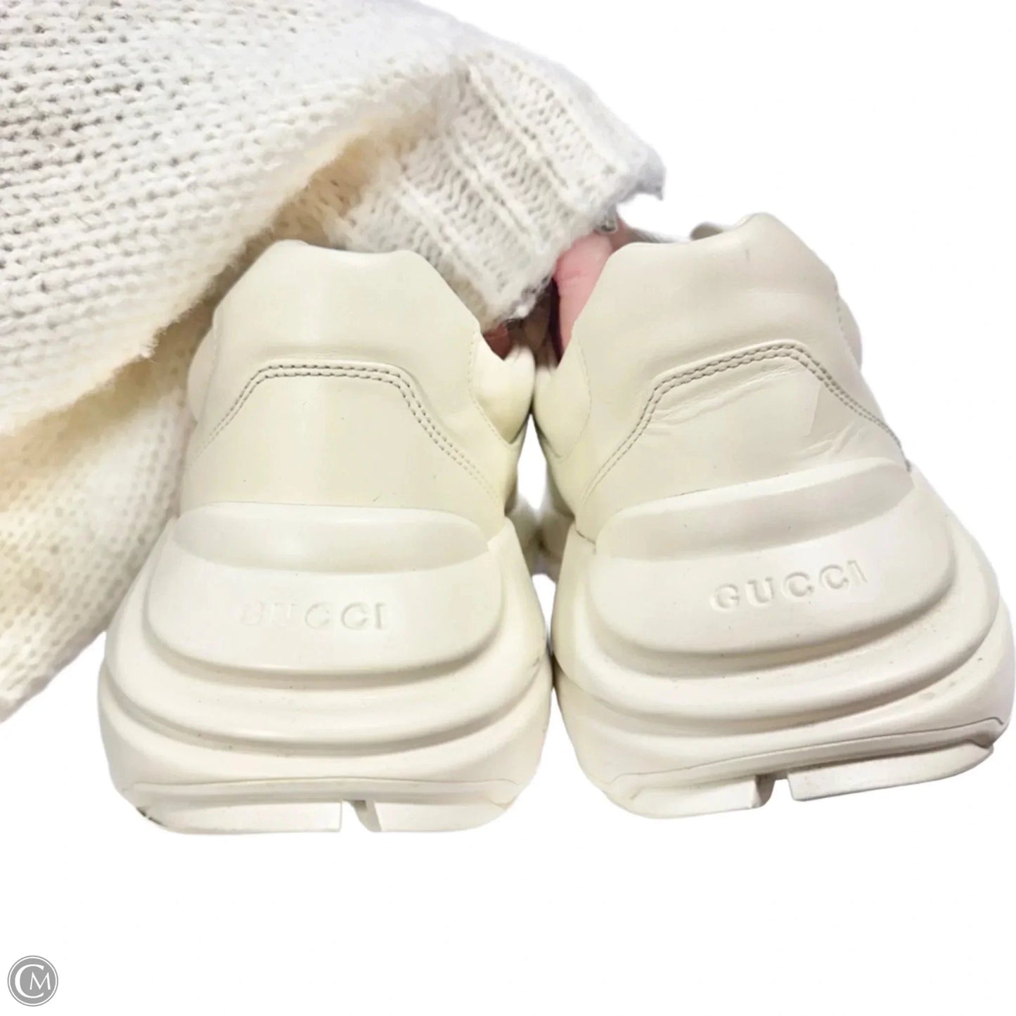 Shoes Luxury Designer By Gucci In White, Size: 11.5