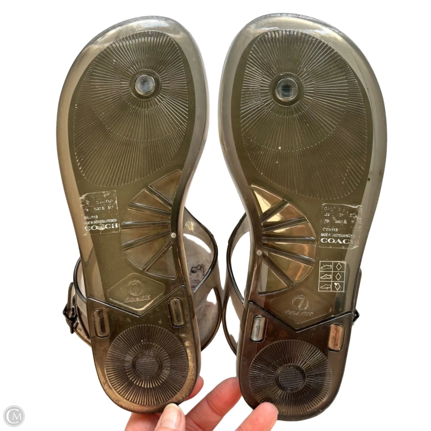 Sandals Designer By Coach In Black, Size: 7