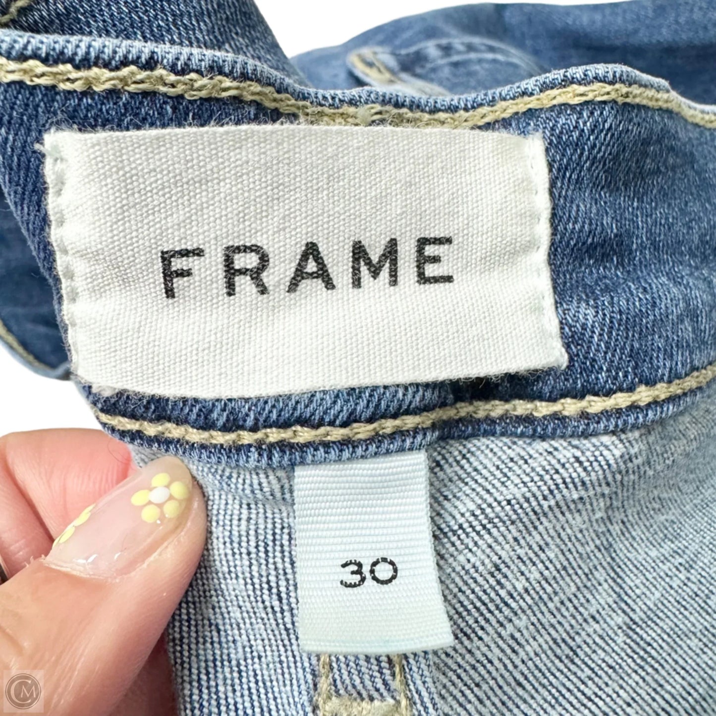 Jeans Straight By Frame In Blue Denim, Size: 10