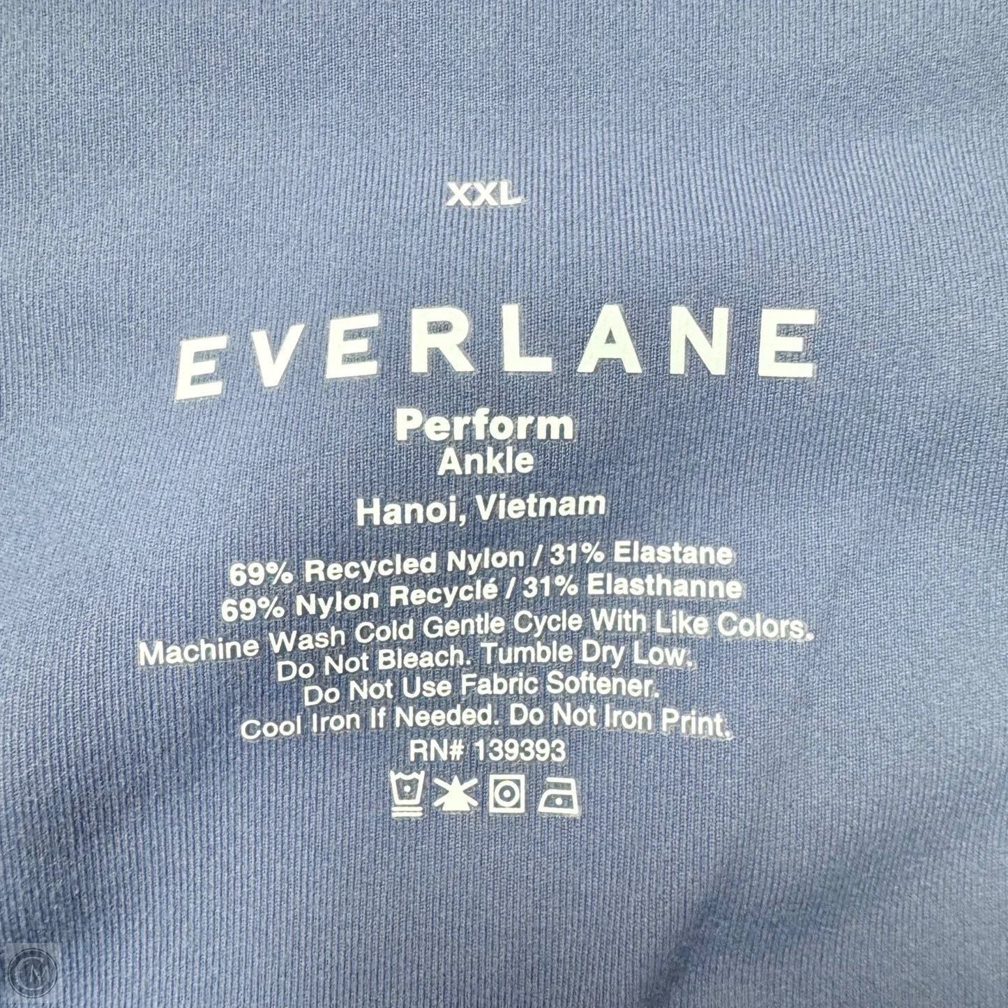 Athletic Leggings By Everlane In Blue, Size: Xxl