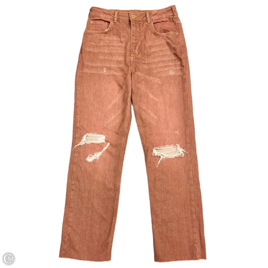 Jeans Straight By Pilcro In Brown Denim, Size: 10