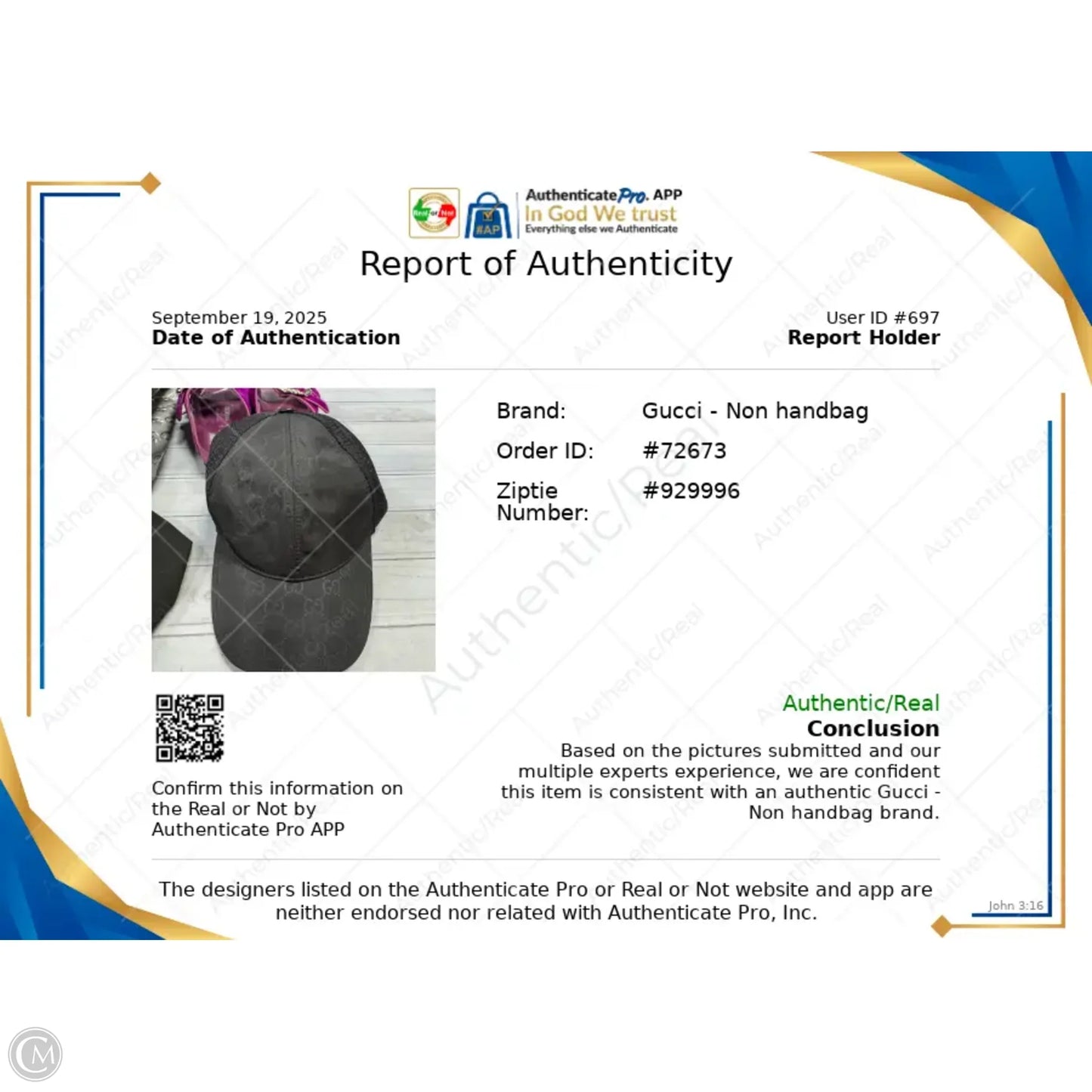 Hat Luxury Designer By Gucci, Size: L