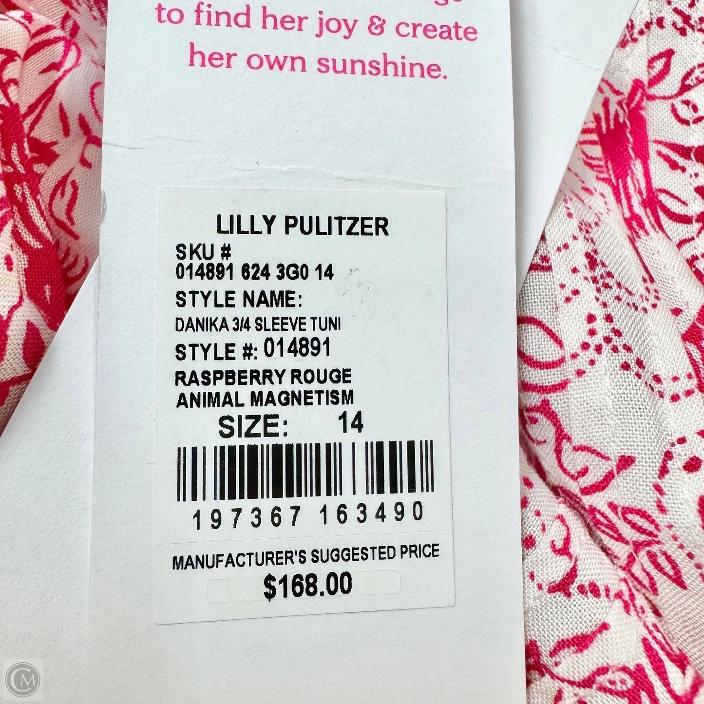 Tunic Designer By Lilly Pulitzer In Pink & White, Size: XL