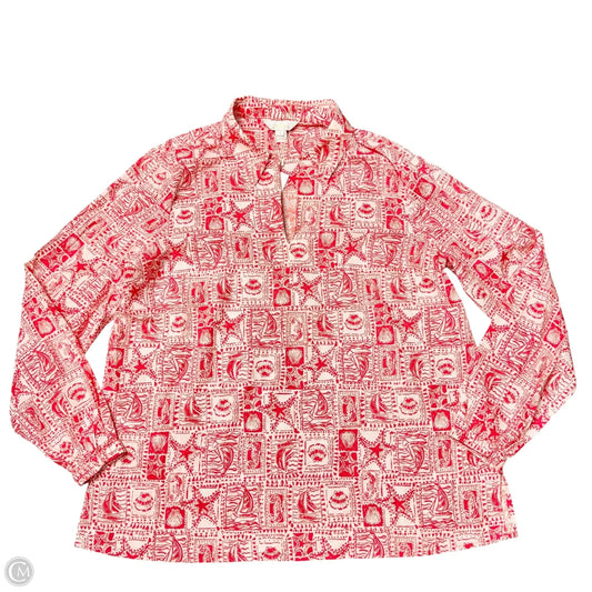 Tunic Designer By Lilly Pulitzer In Orange & White, Size: Xl