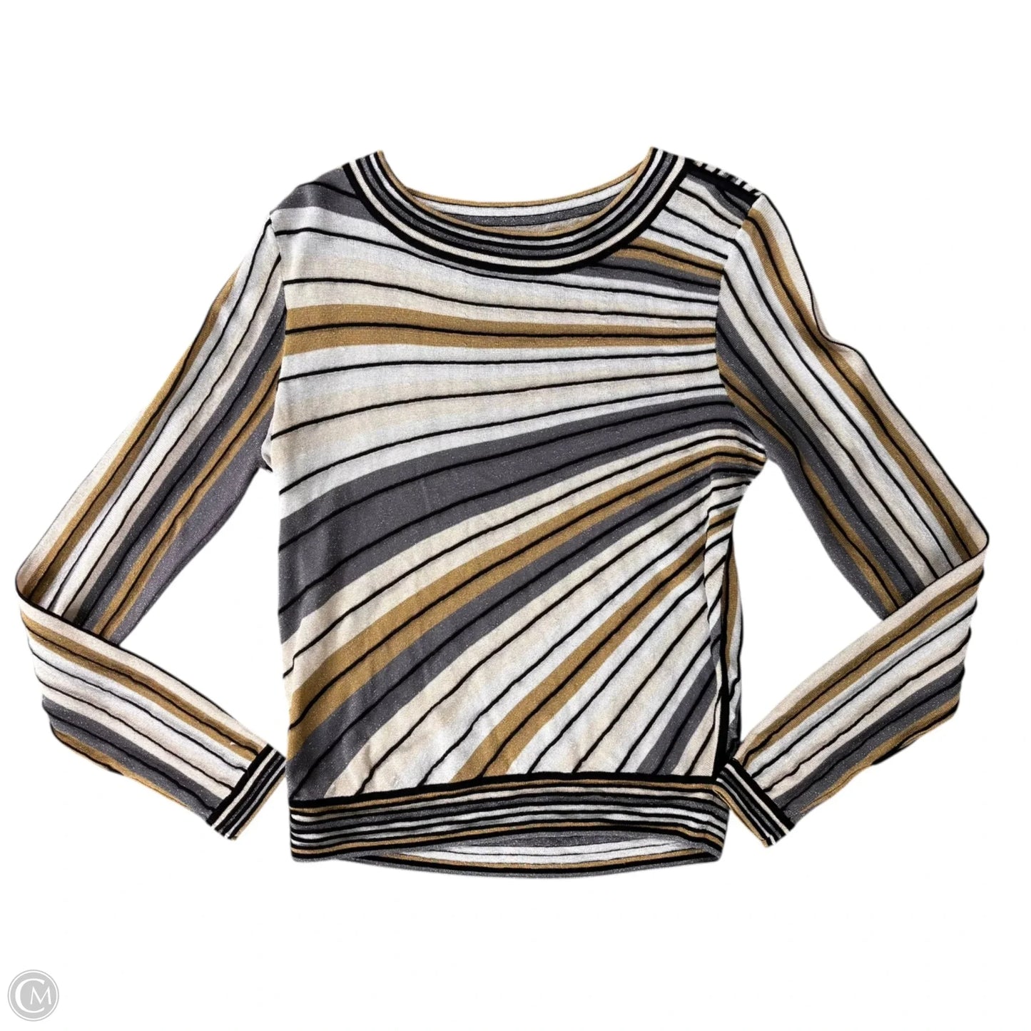 Top Long Sleeve Designer By Diane Von Furstenberg In Striped Pattern, Size: M