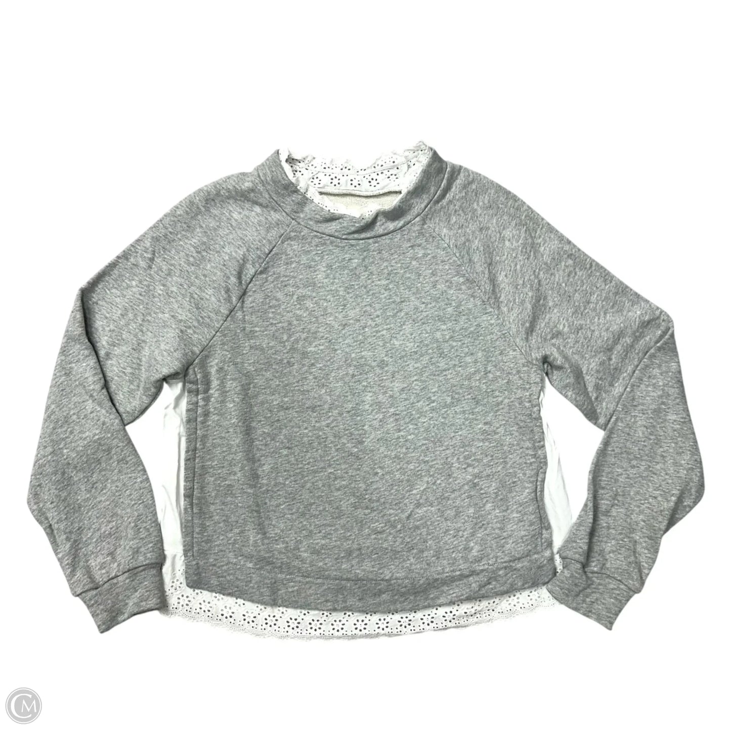 Sweatshirt Crewneck By Rebecca Taylor In Grey, Size: S