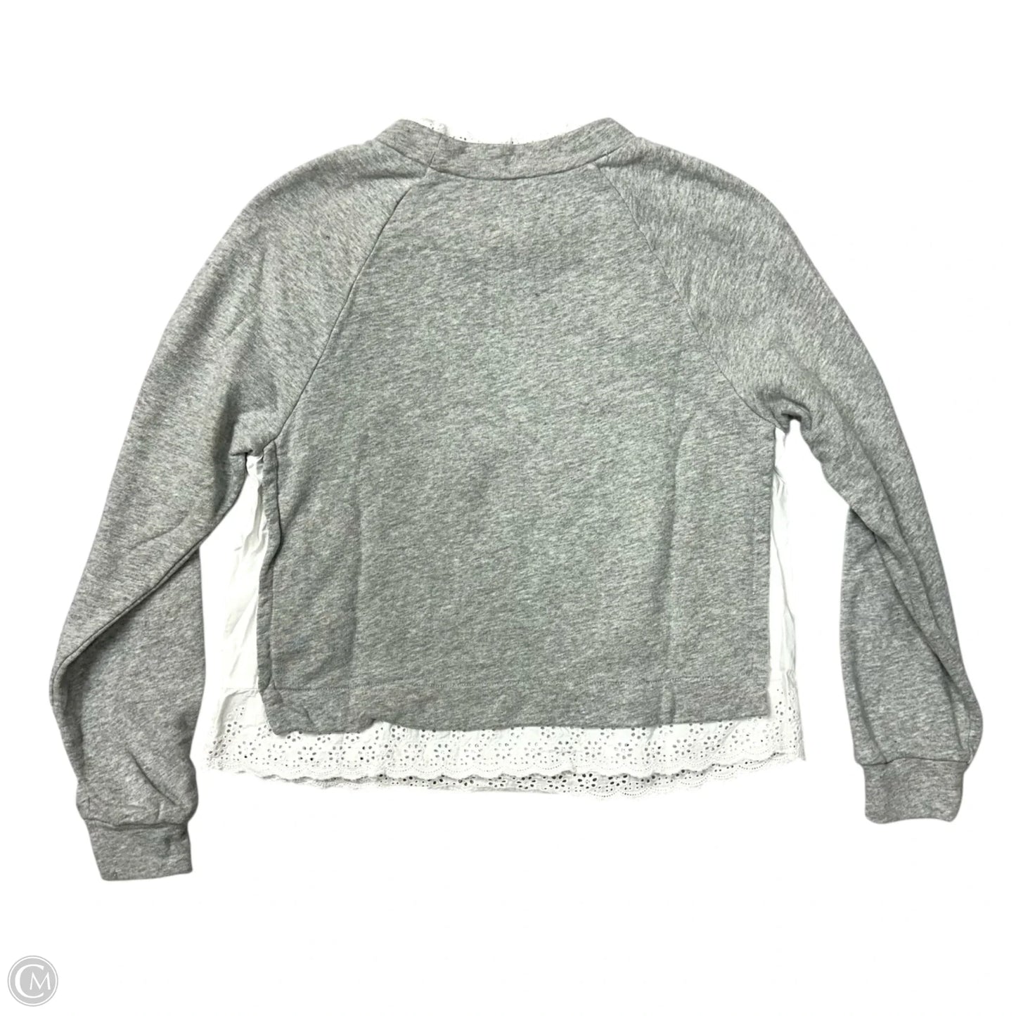 Sweatshirt Crewneck By Rebecca Taylor In Grey, Size: S