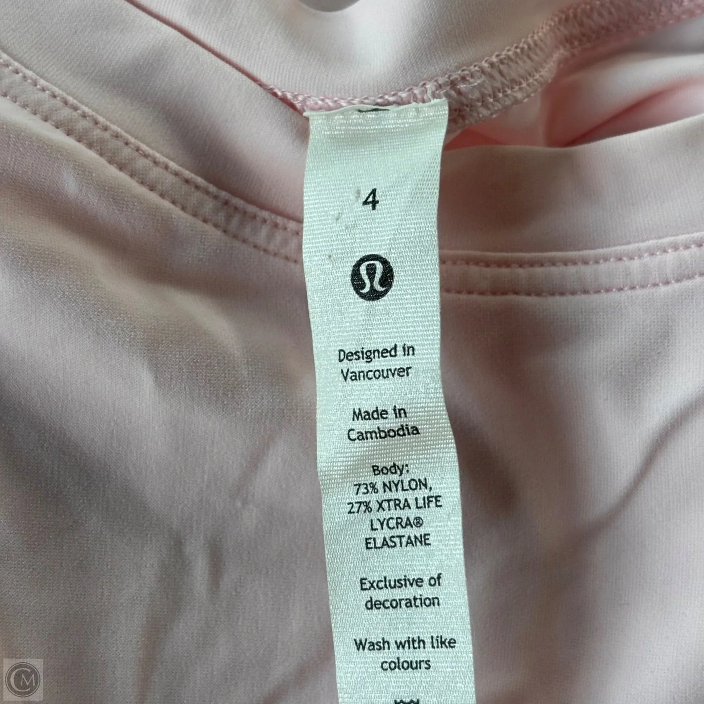 Athletic Top Short Sleeve By Lululemon In Pink, Size: S
