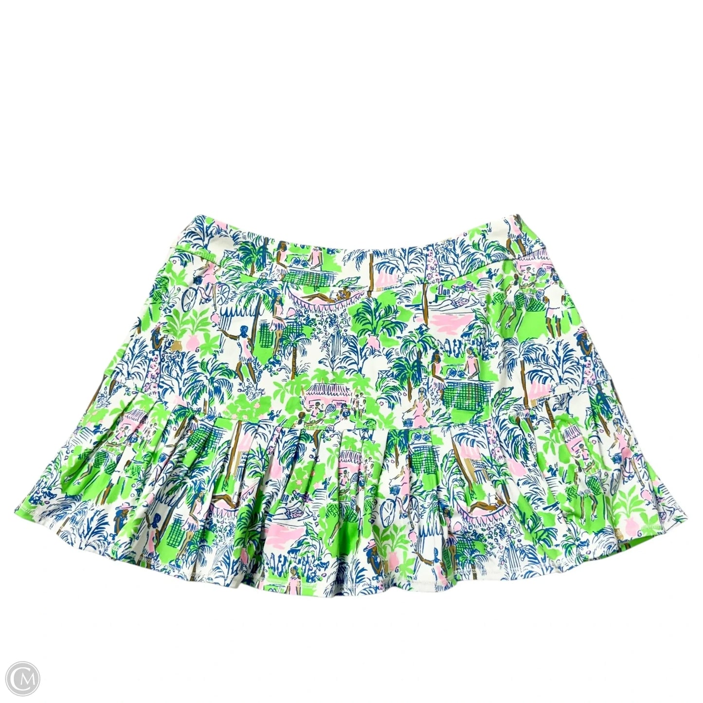 Skort Designer By Lilly Pulitzer In Green & Pink, Size: M