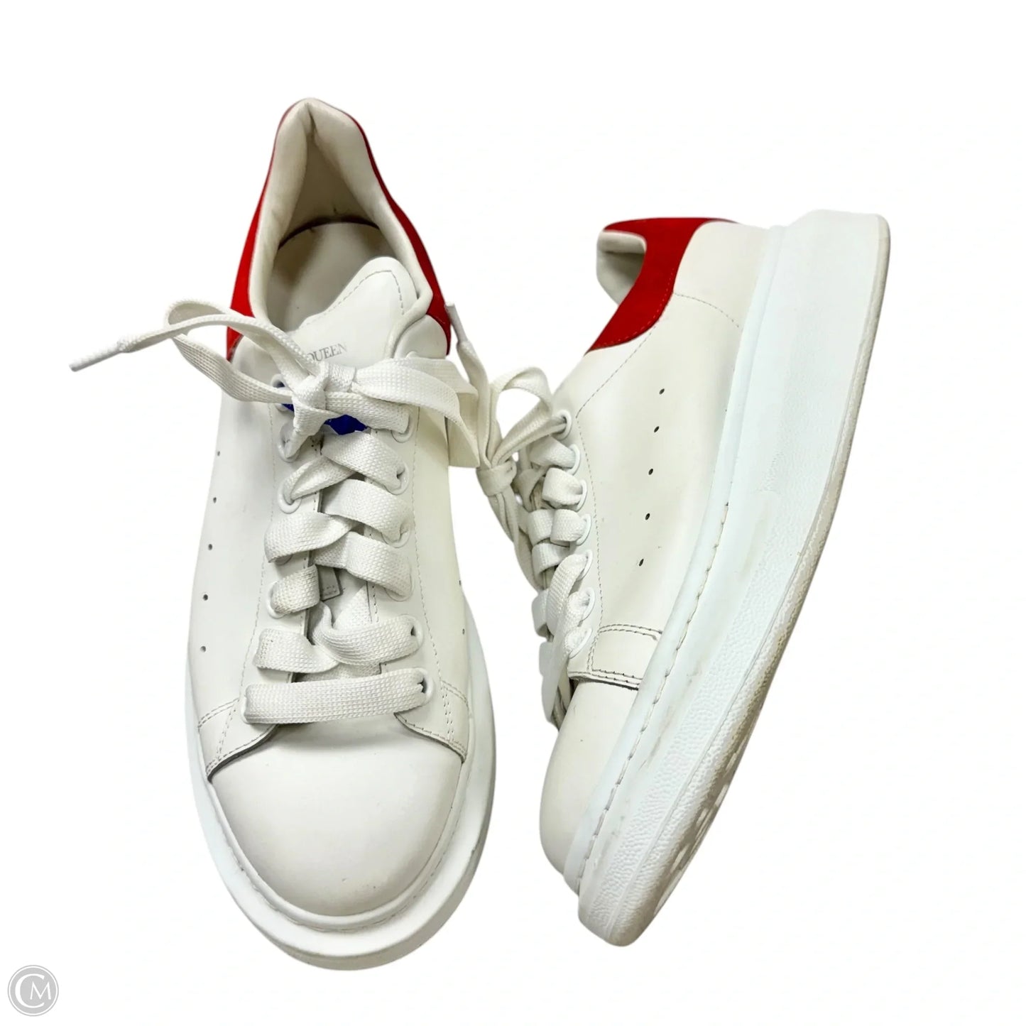 Shoes Luxury Designer By Alexander Mcqueen In Red & White, Size: 9.5
