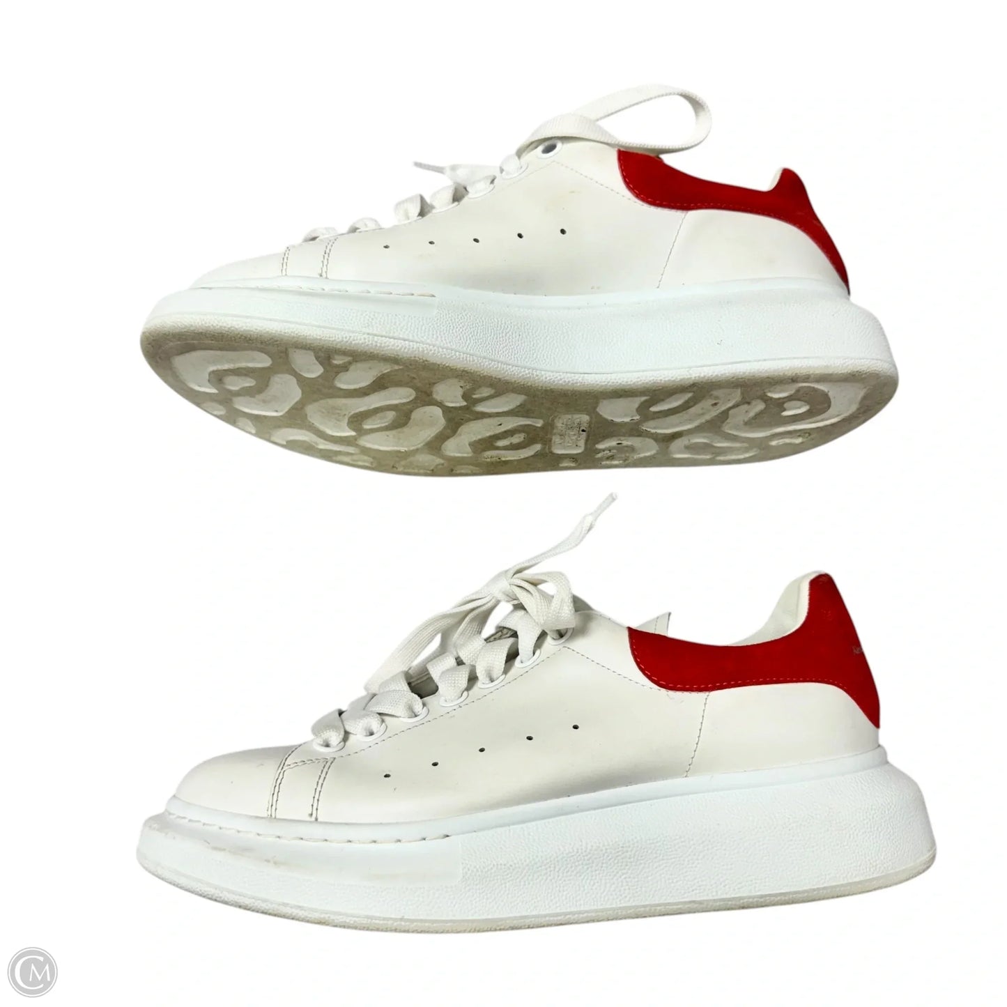 Shoes Luxury Designer By Alexander Mcqueen In Red & White, Size: 9.5