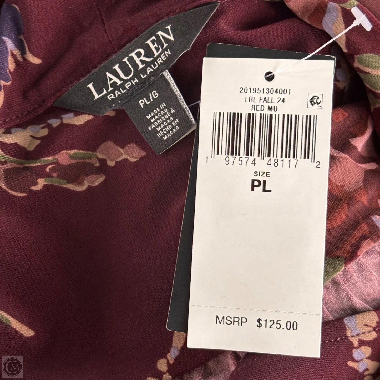 Top Long Sleeve By Lauren By Ralph Lauren In Floral Print, Size: Lp
