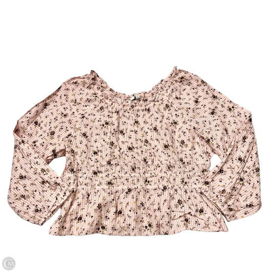 Top Long Sleeve By Madewell In Floral Print, Size: Xxl