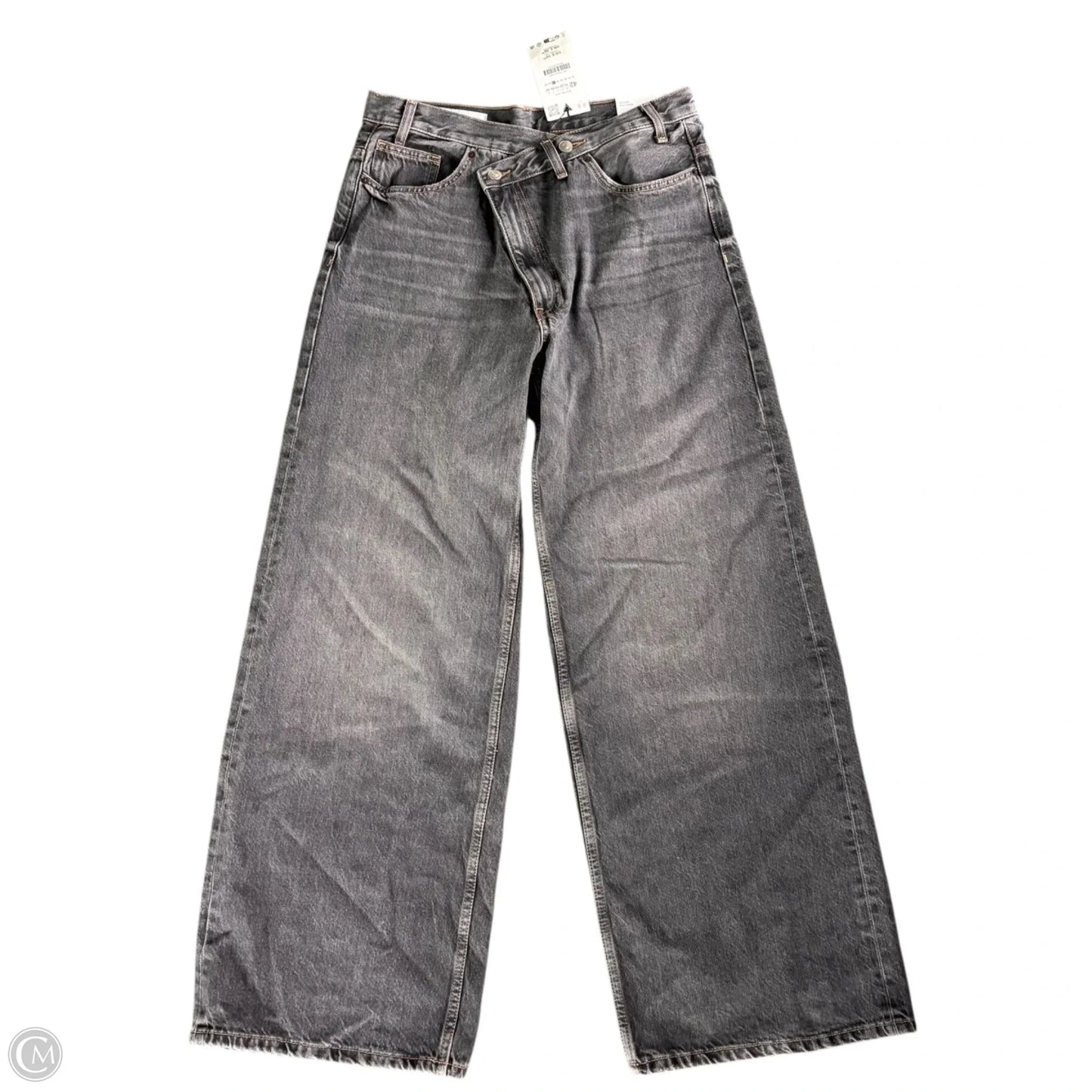 Jeans Wide Leg By Zara In Grey Denim, Size: 10