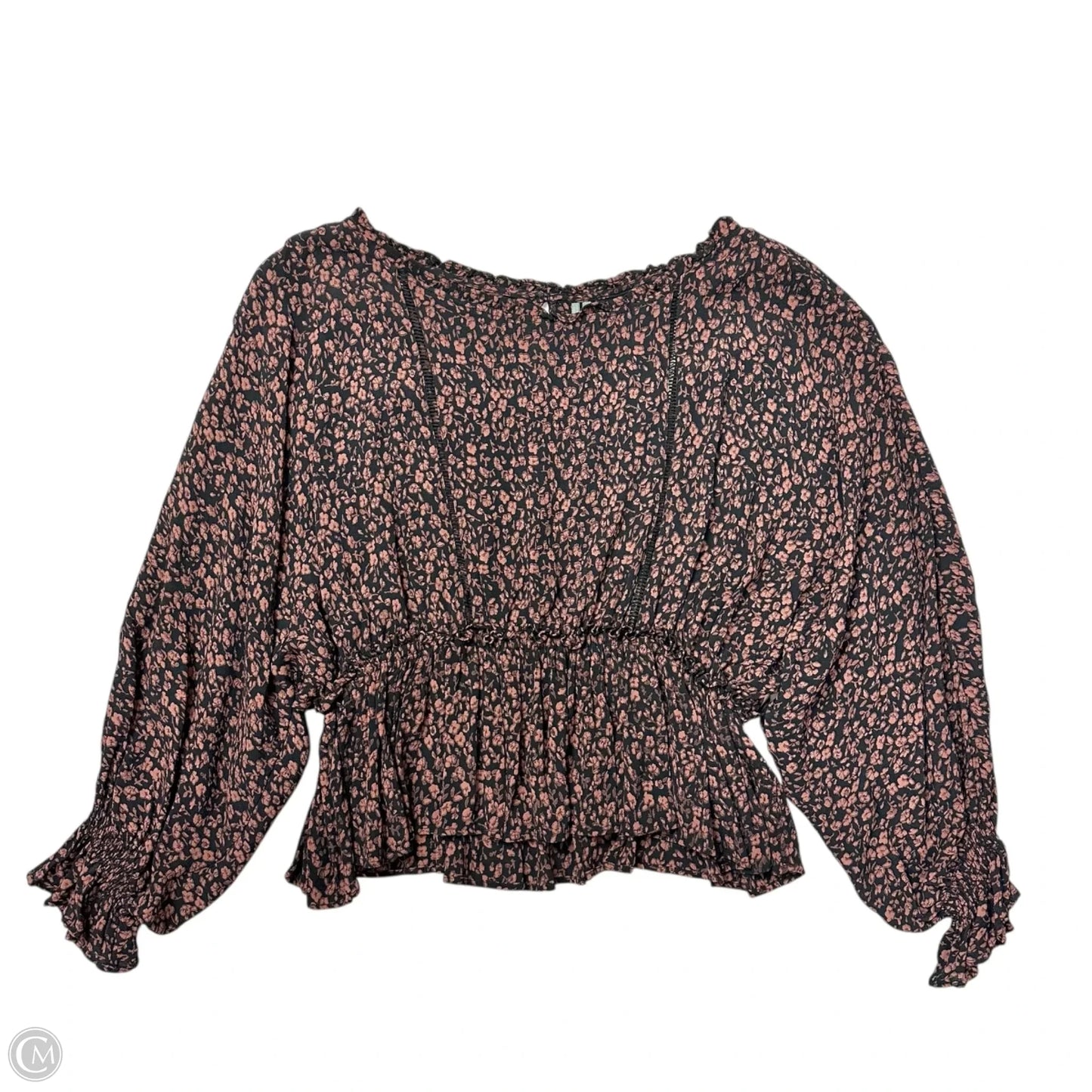 Top Long Sleeve By Anthropologie In Floral Print, Size: M