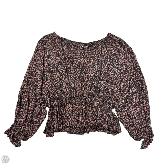 Top Long Sleeve By Anthropologie In Floral Print, Size: M