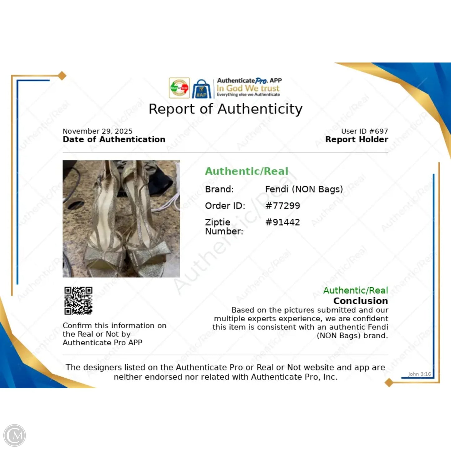 Sandals Luxury Designer By Fendi In Gold, Size: 10