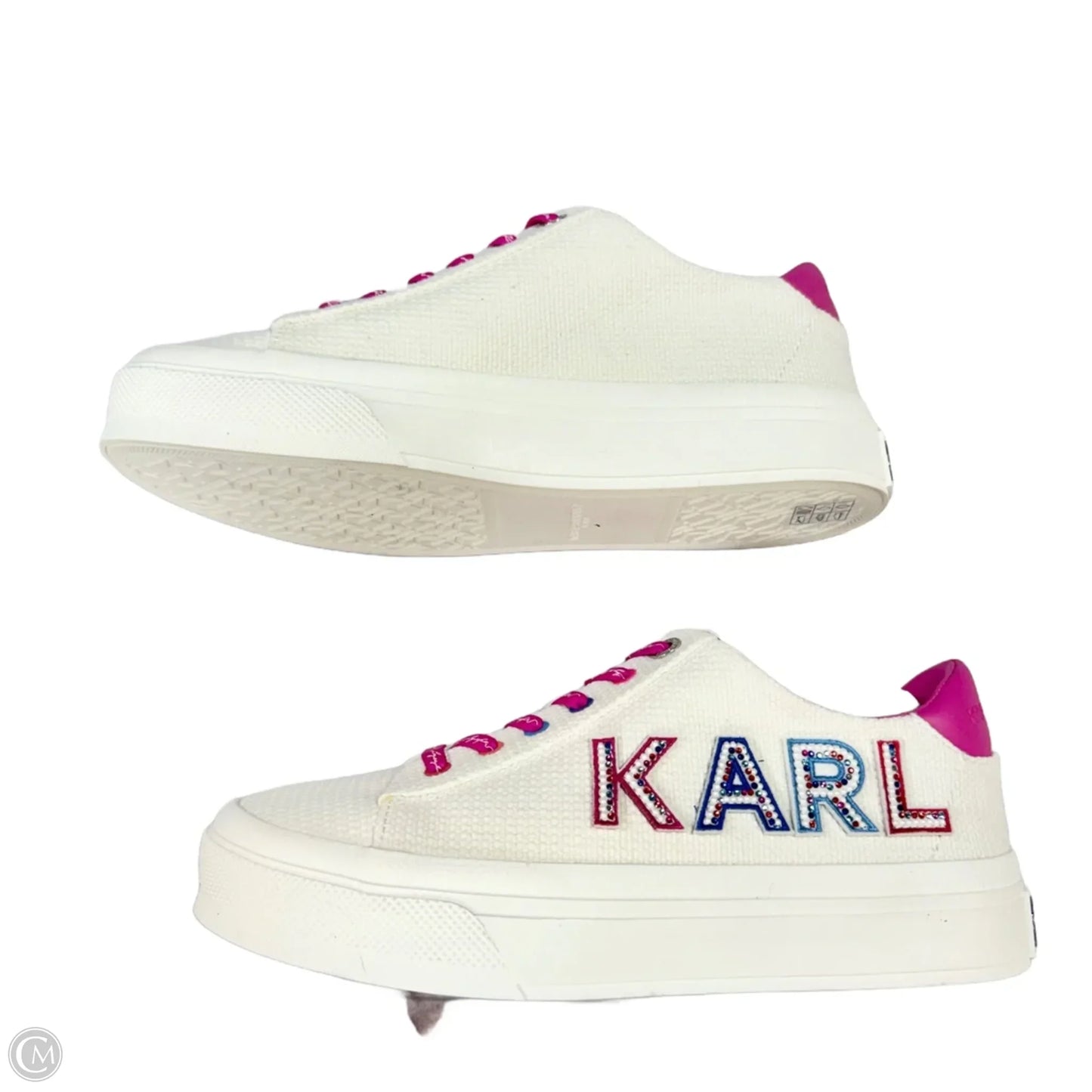 Shoes Designer By Karl Lagerfeld In White, Size: 9.5