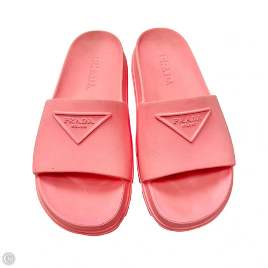 Sandals Luxury Designer By Prada In Pink, Size: 5.5