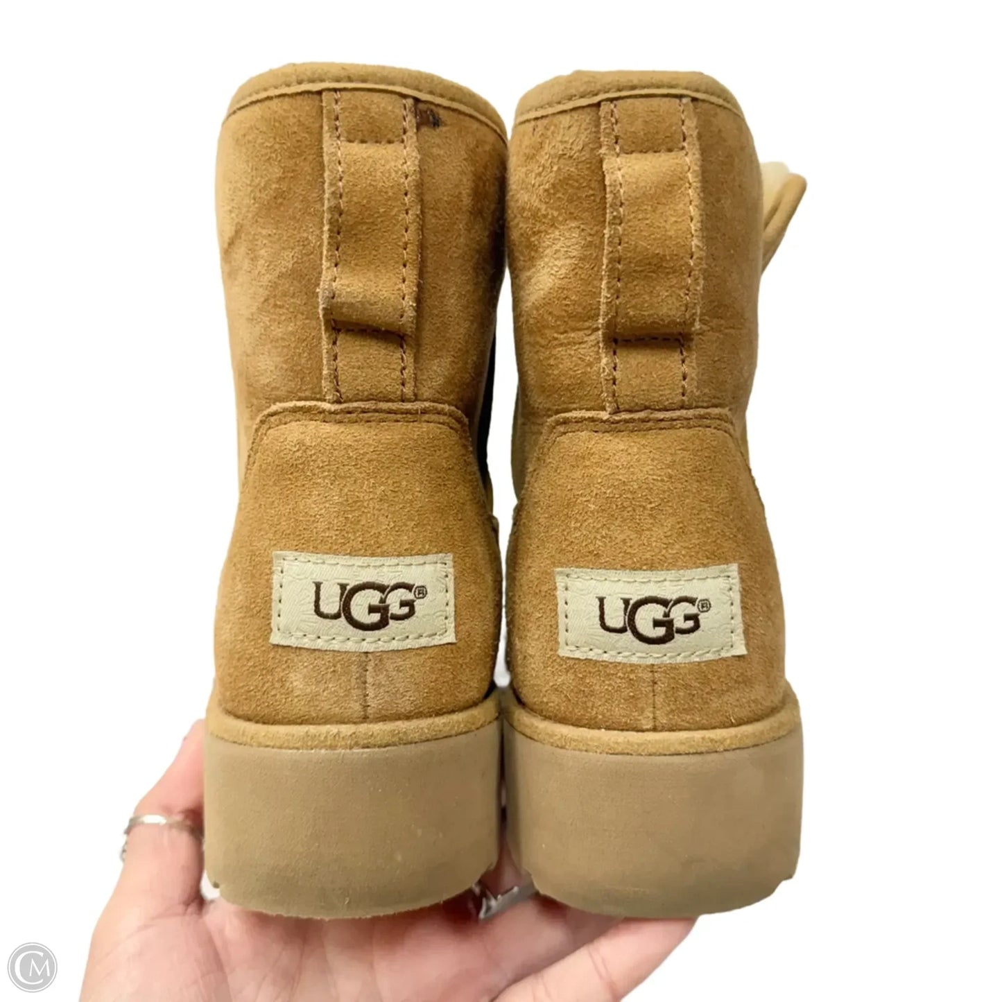Boots Designer By Ugg In Brown, Size: 5
