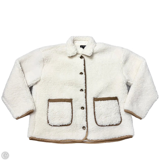Jacket Faux Fur & Sherpa By J. Crew In White, Size: Xl