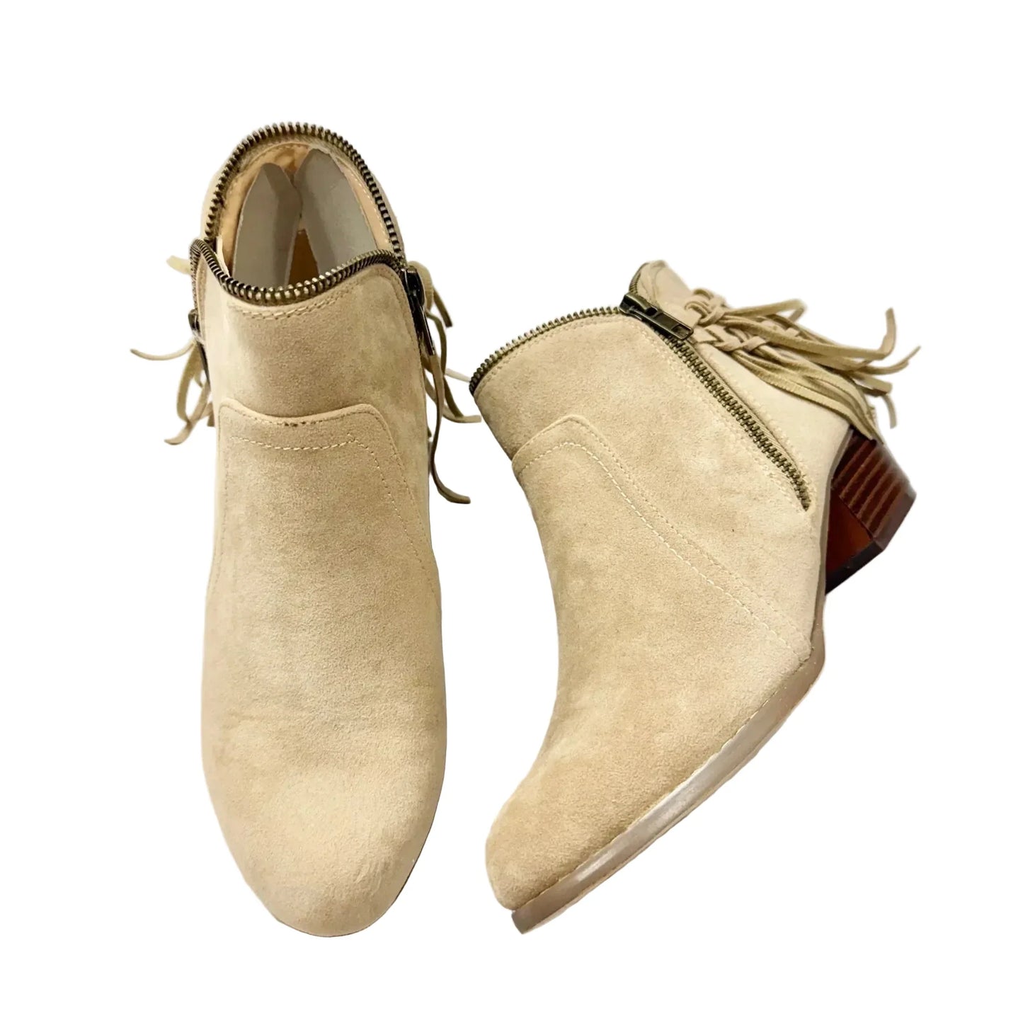 Boots Ankle Flats By J. Adams In Tan, Size: 7.5