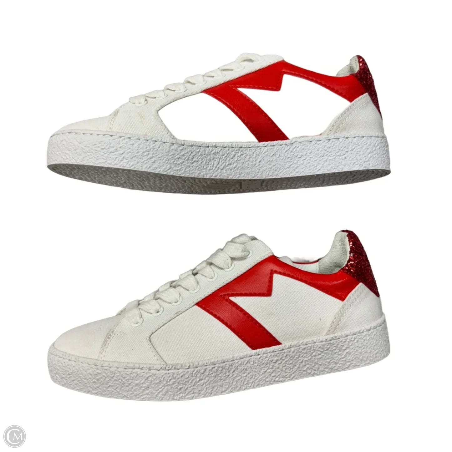 Shoes Sneakers By Maje In Red & White, Size: 6.5