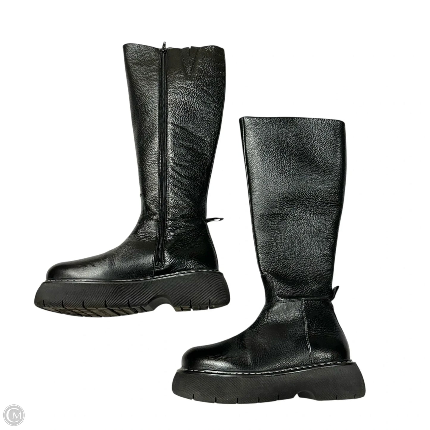 Boots Leather By Steve Madden In Black, Size: 8