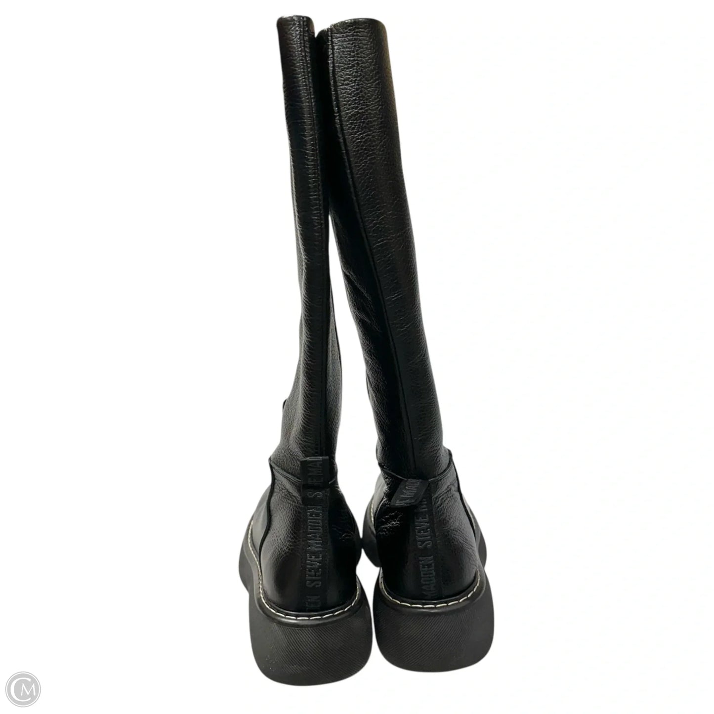 Boots Leather By Steve Madden In Black, Size: 8