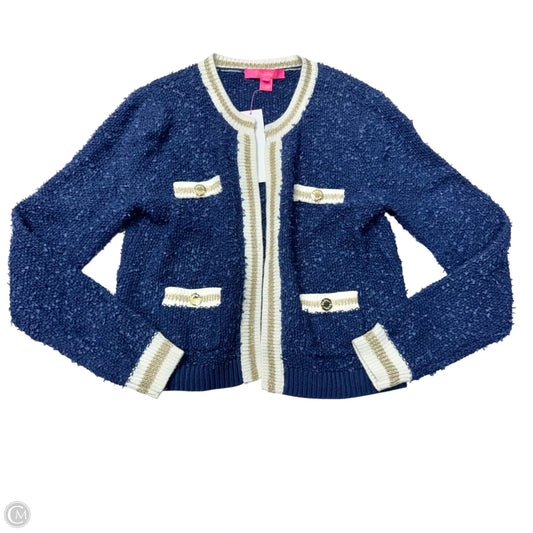 Sweater Cardigan Designer By Lilly Pulitzer In Navy, Size: Xs
