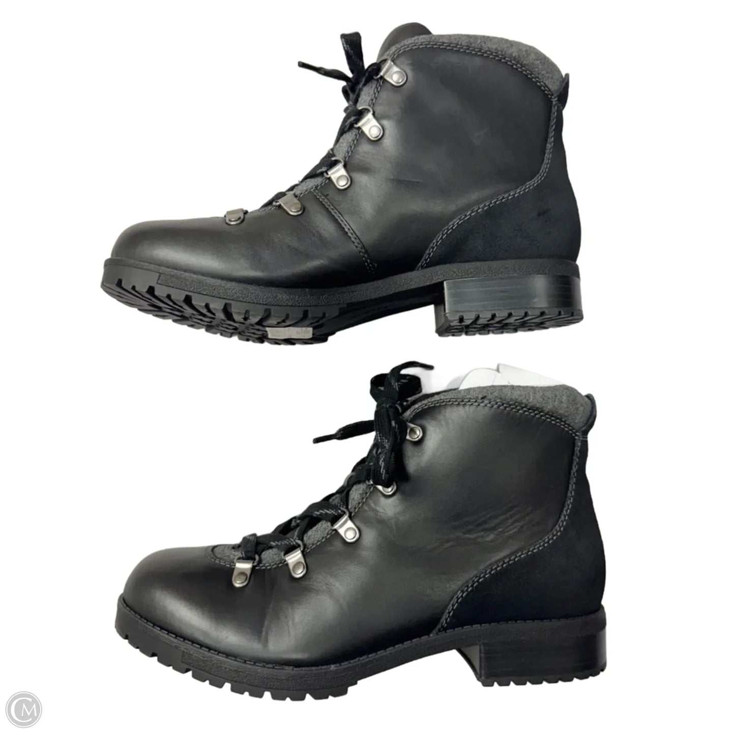 Boots Leather By Clarks In Black, Size: 10