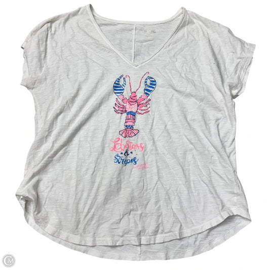 Top Short Sleeve Designer By Lilly Pulitzer In White, Size: M