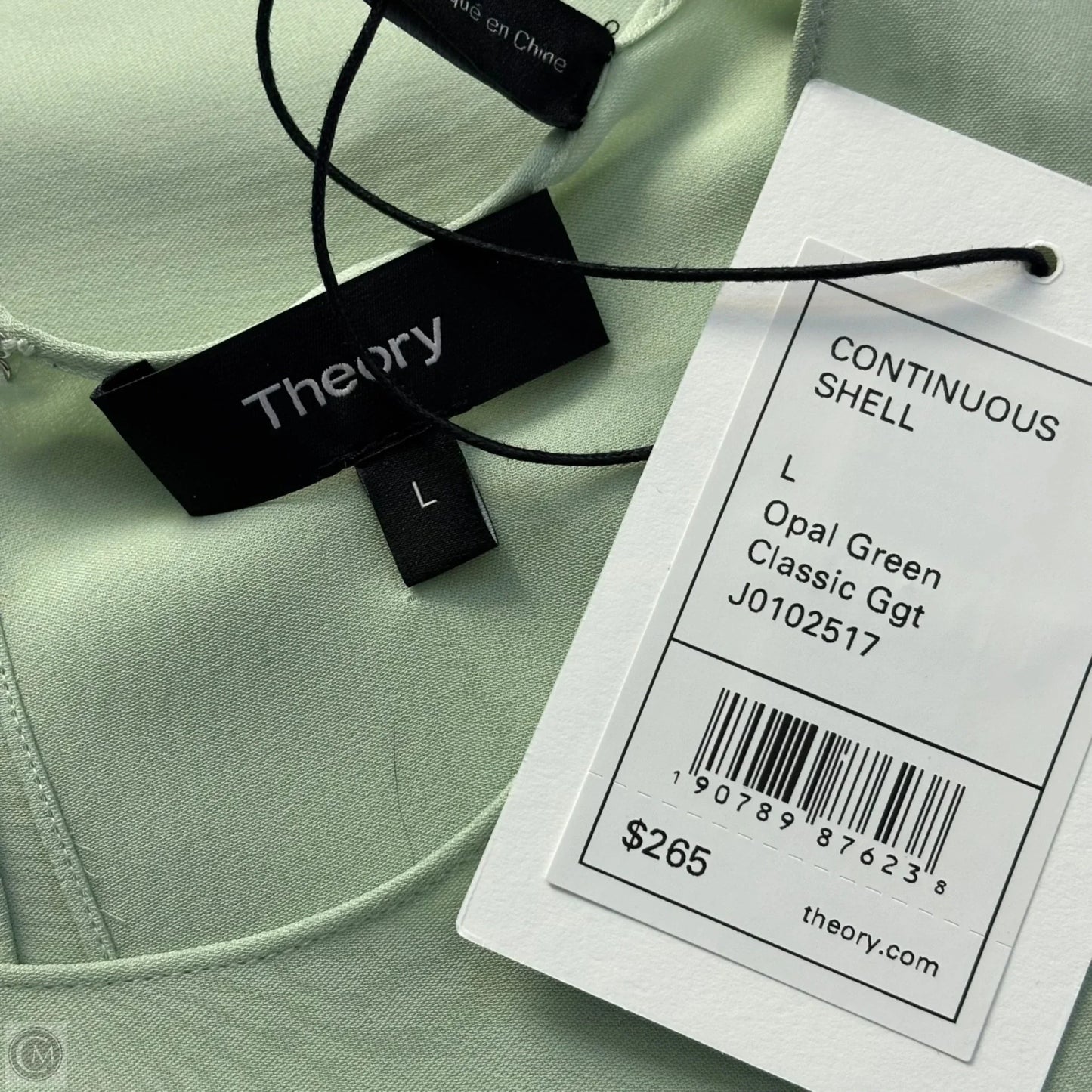 Blouse Sleeveless By Theory In Green, Size: L