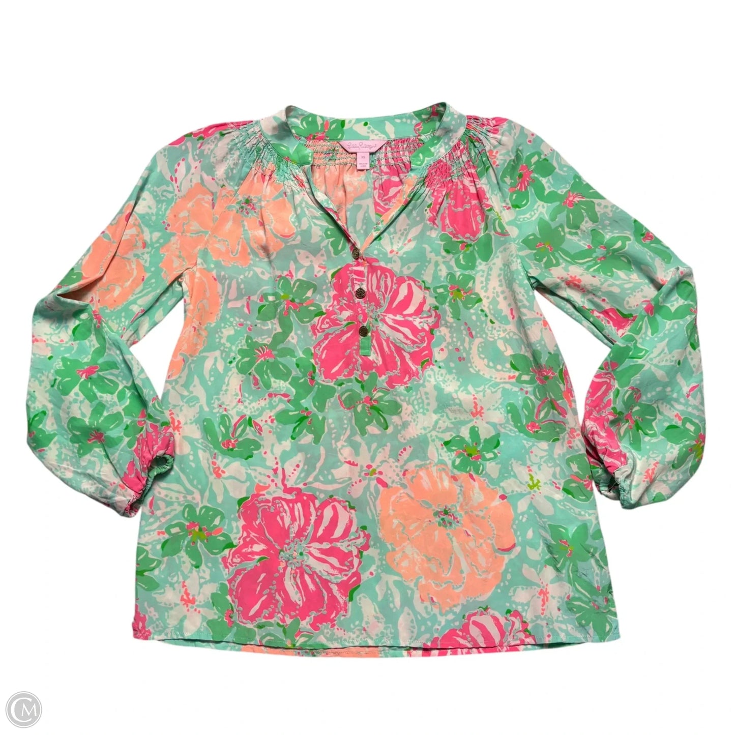 Top Long Sleeve Designer By Lilly Pulitzer In Floral Print, Size: Xs