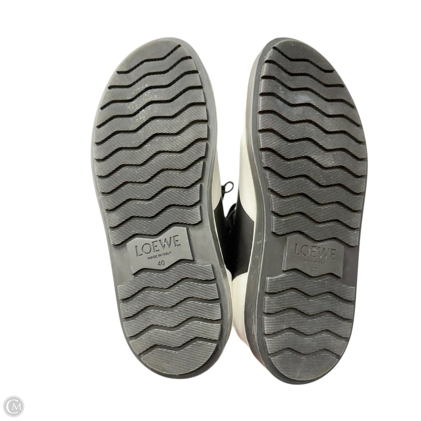 Boots Luxury Designer By Loewe In Black & White, Size: 9.5
