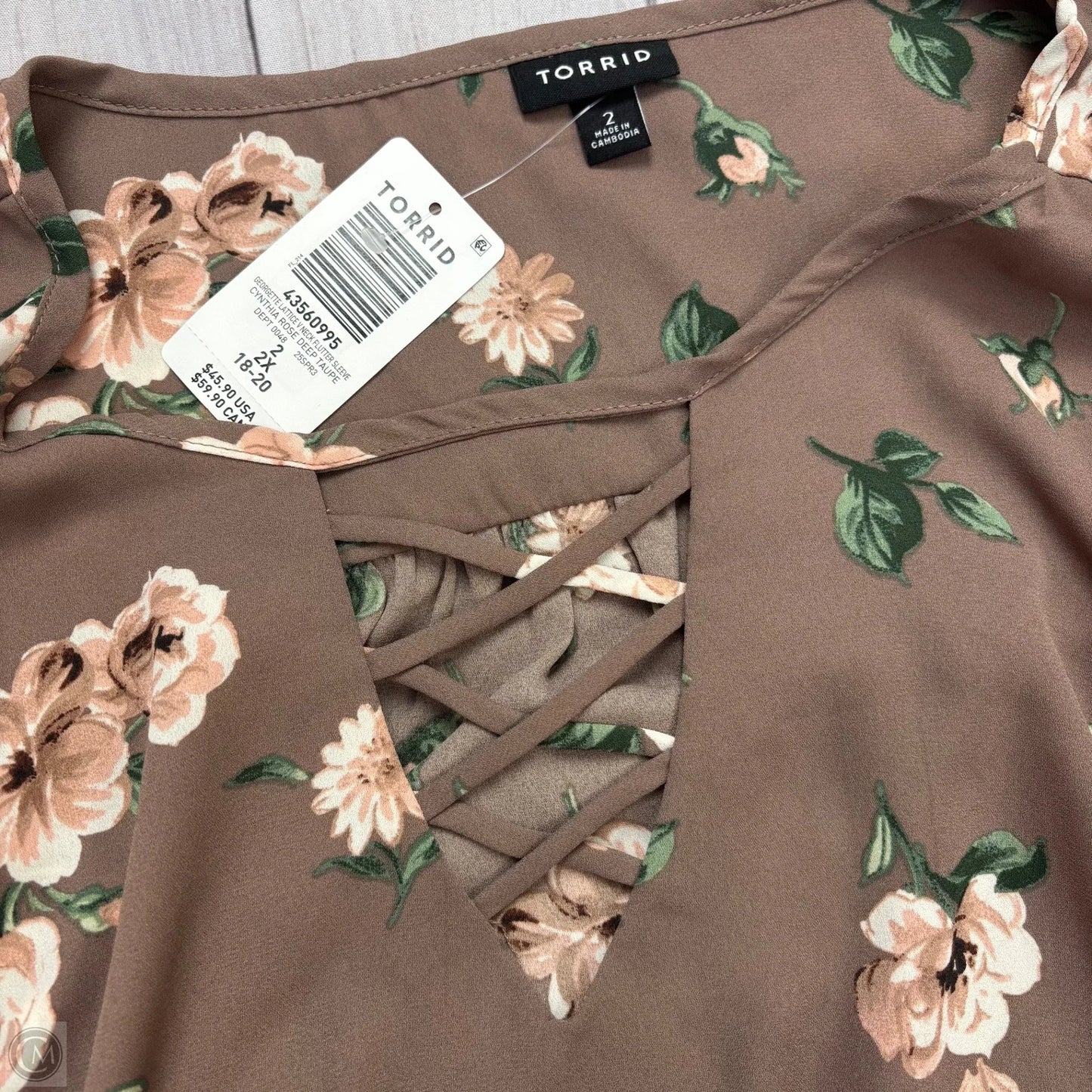 Top Short Sleeve By Torrid In Floral Print, Size: 2x