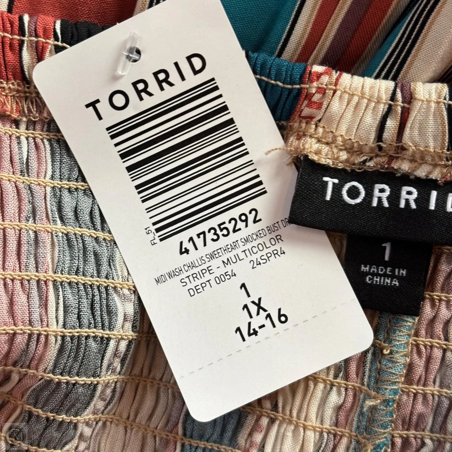 Dress Casual Midi By Torrid In Striped Pattern, Size: 1x