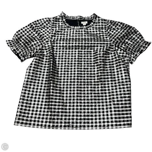 Top Short Sleeve By J. Crew In Black & Silver, Size: M