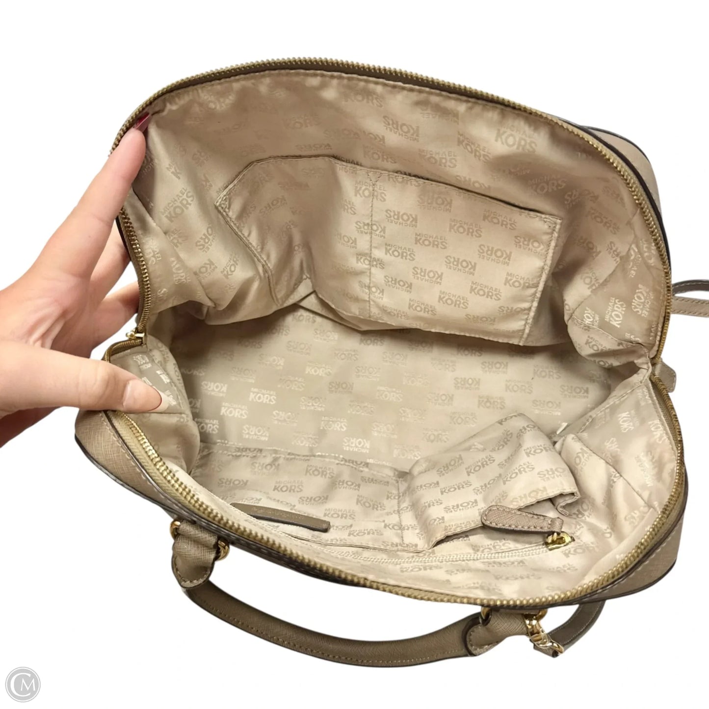 Handbag Leather By Michael By Michael Kors, Size: Large