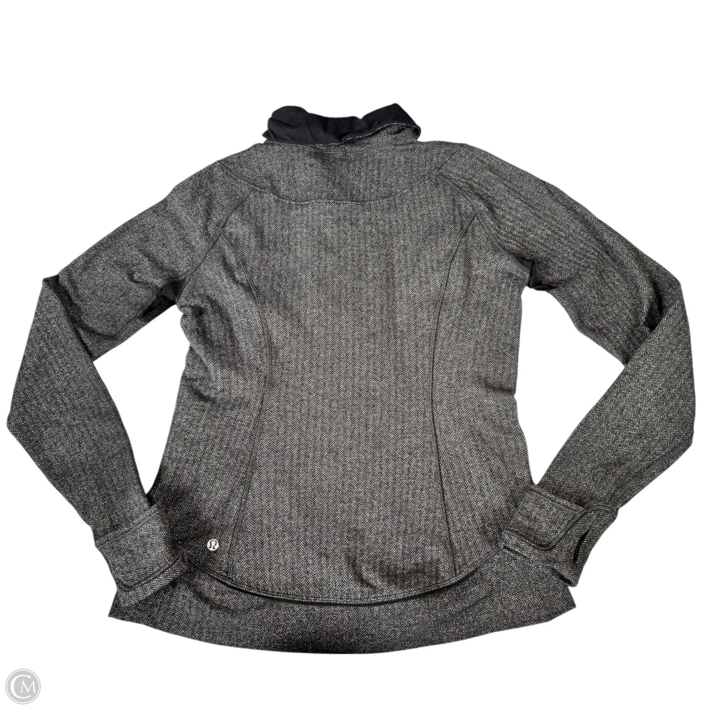 Athletic Top Long Sleeve Collar By Lululemon In Grey, Size: M