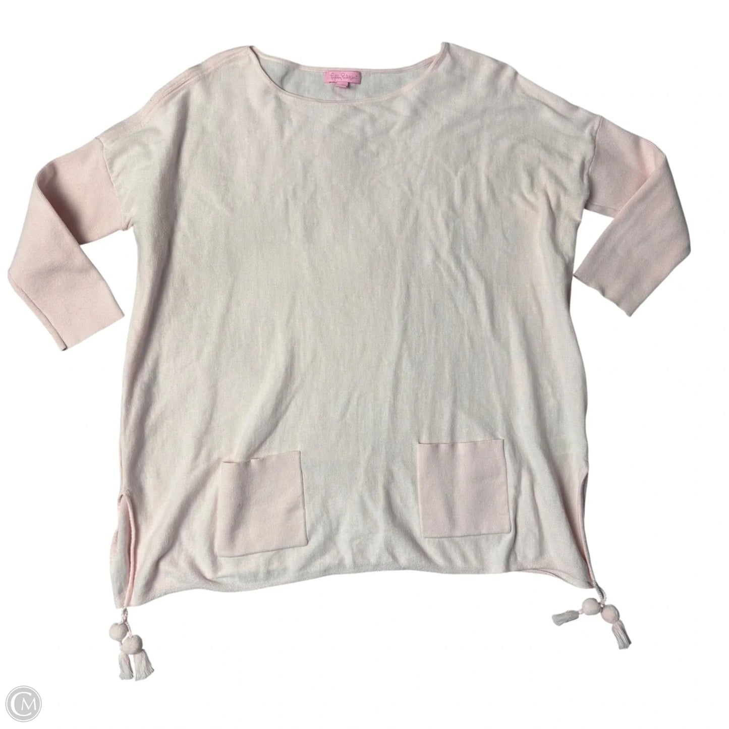 Top 3/4 Sleeve Designer By Lilly Pulitzer In Pink, Size: S